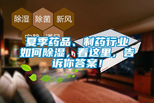 夏季藥品、制藥行業(yè)如何除濕，看這里，告訴你答案！