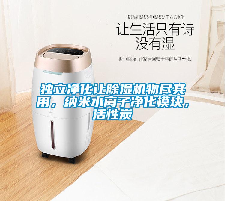 獨立凈化讓除濕機物盡其用，納米水離子凈化模塊，活性炭