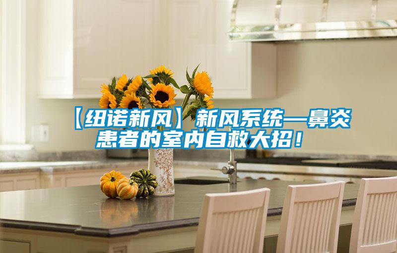 【紐諾新風】新風系統(tǒng)—鼻炎患者的室內自救大招！