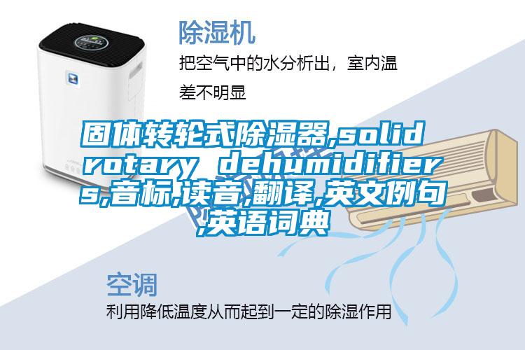 固體轉(zhuǎn)輪式除濕器,solid rotary dehumidifiers,音標(biāo),讀音,翻譯,英文例句,英語詞典