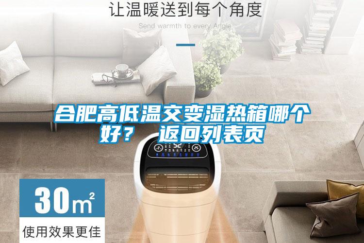 合肥高低溫交變濕熱箱哪個好？ 返回列表頁
