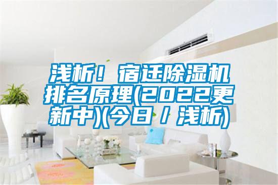 淺析！宿遷除濕機排名原理(2022更新中)(今日／淺析)