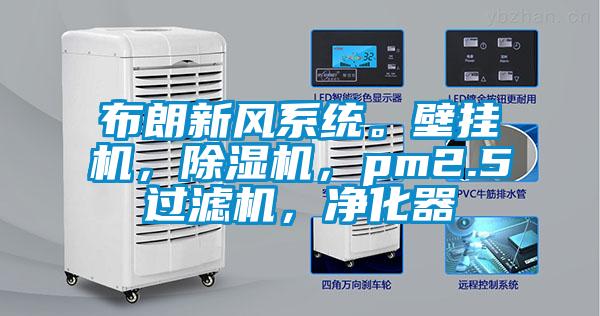 布朗新風系統(tǒng)。壁掛機，除濕機，pm2.5過濾機，凈化器