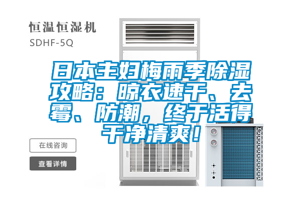 日本主婦梅雨季除濕攻略：晾衣速干、去霉、防潮，終于活得干凈清爽！