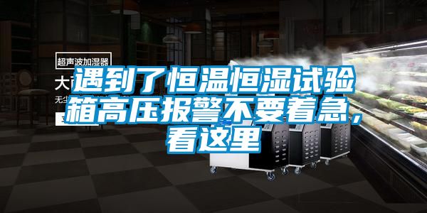 遇到了恒溫恒濕試驗(yàn)箱高壓報(bào)警不要著急，看這里